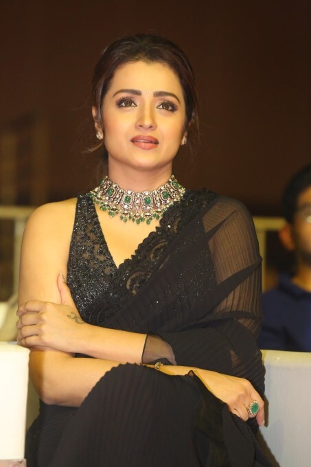 Kollywood Actress Trisha Krishnan Look Stunning In Black Saree