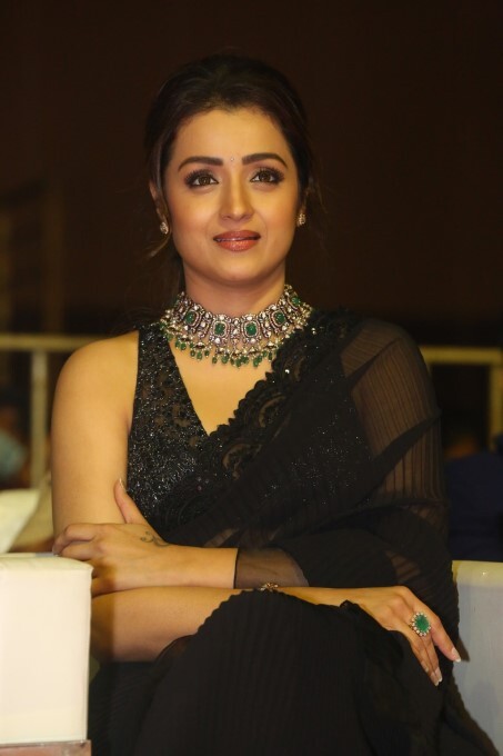 Kollywood Actress Trisha Krishnan Look Stunning In Black Saree