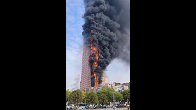 Massive Fire At A High-rise Building In Changsha, China