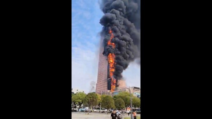 Massive Fire At A High-rise Building In Changsha, China