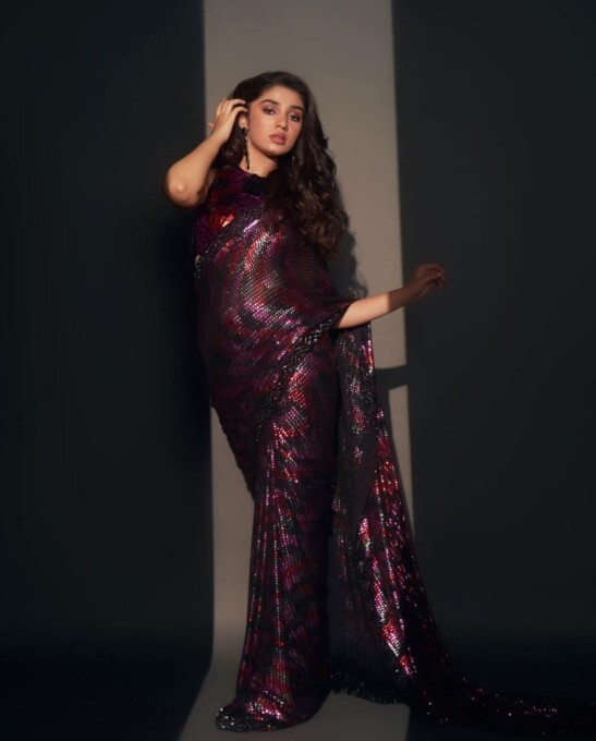 Tollywood Actress Krithi Shetty Looking Gorgeous In Saree