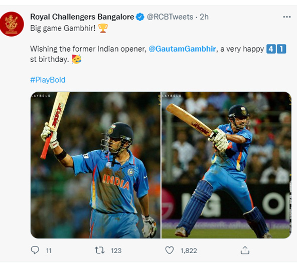 Birthday Wishes Extended To Cricketer Gautam Gambhir - Oneindia