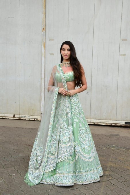 Bollywood Actress Nora Fatehi Looks Stunning In Lehenga Choli