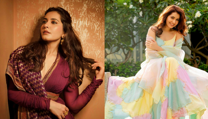 Rashi Khanna Pics: एक्ट्रेस राशि खन्ना ने मैरून कलर के फ्रॉक सूट और आंखों में काजल लगाकर ढाया कहर, फैंस बोले- 'कतई जहर' 
