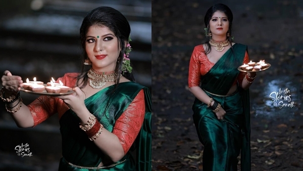 Aswathy S Nair: സാരിയുടുത്ത് കയ്യിൽ ദീപങ്ങളുമായി അശ്വതി നായർ... ഇൻസ്റ്റാഗ്രാമിൽ തരംഗമായ ഫോട്ടോഷുട്ട് ചിത്രങ്ങൾ കാണാം