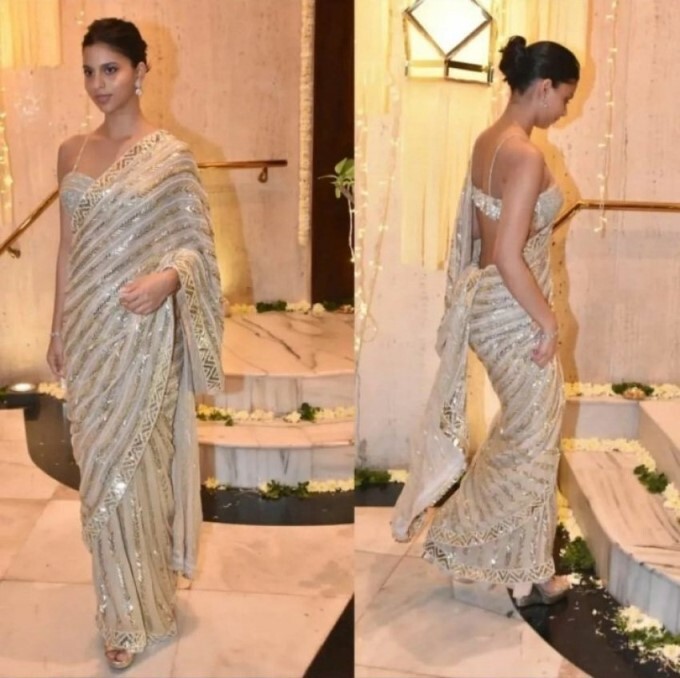 suhana-khan-looks-sizzling-in-saree-manish-malhotra-diwali-party-oneindia