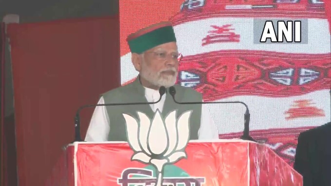 PM Narendra Modi During Election Rally In Himachal Pradesh