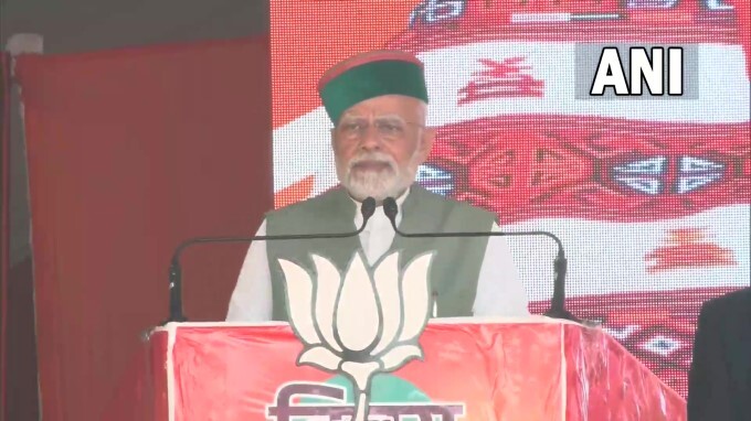 PM Narendra Modi During Election Rally In Himachal Pradesh