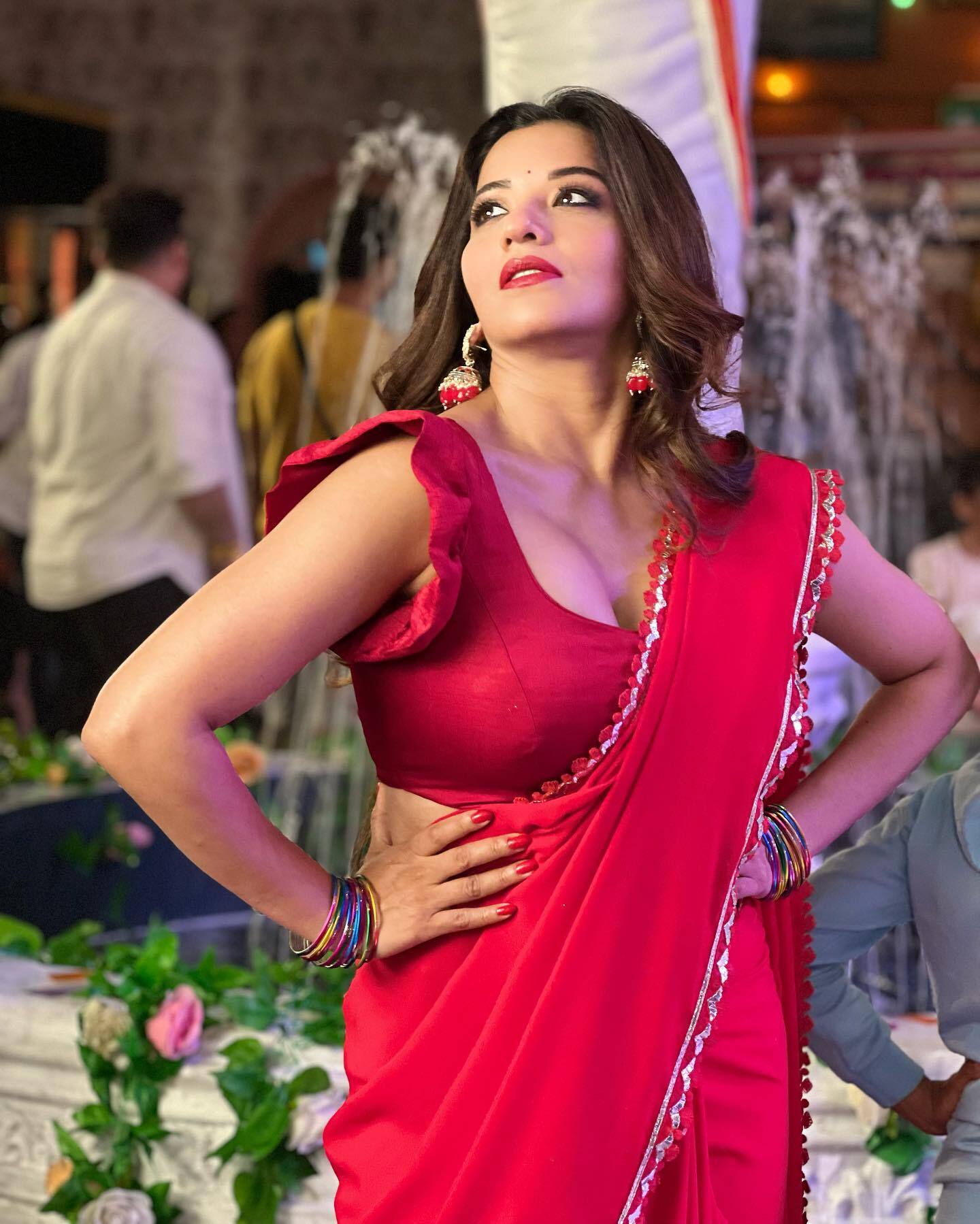 লাল শাড়ি পরা মোনালিসার ছবি দেখে রাতের ঘুম উড়ছে নেট নাগরিকদের   