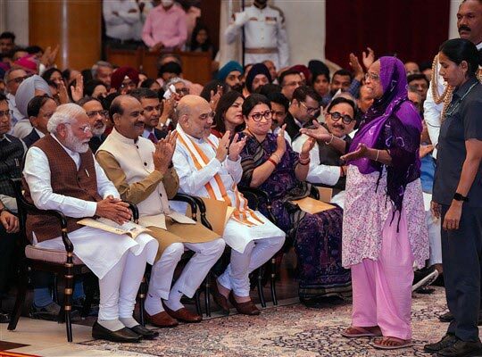 Padma Shri during the Padma Awards 2023 ceremony at Rashtrapati Bhawan