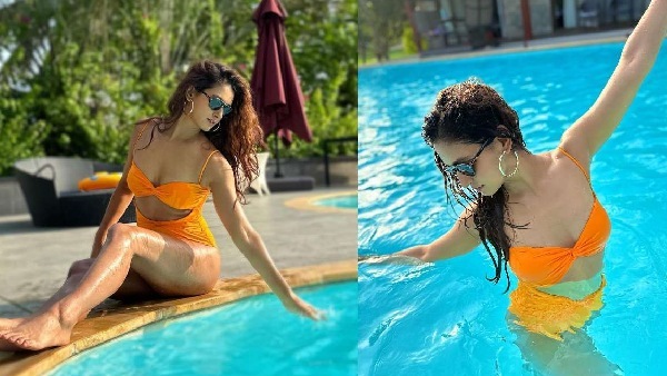 भगवा बिकिनी पहन Shakti Mohan ने पानी में लगाई आग, 'बेशर्म रंग' देख पानी-पानी हुए फैंस 