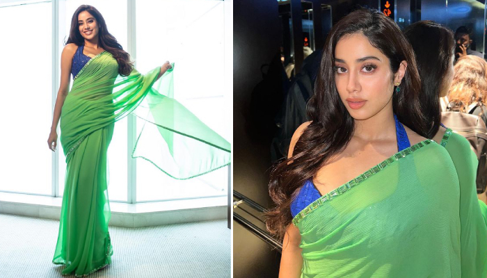 જ્હાન્વી કપૂરે ગ્રીન સાડીમાં વરસાવ્યો કહેર, સોશિયલ મીડિયા પર ગ્લેમરસ ફોટા થયા વાયરલ