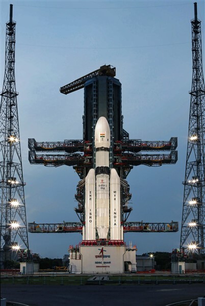 Chandrayaan-3 being shifted to the launch pad at Satish Dhawan Space Centre, in Sriharikota