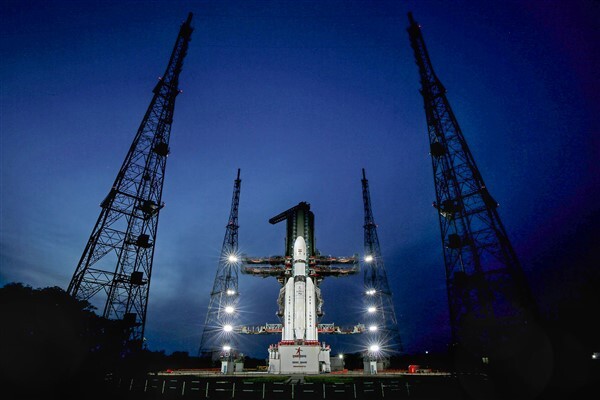 Chandrayaan-3 being shifted to the launch pad at Satish Dhawan Space Centre, in Sriharikota