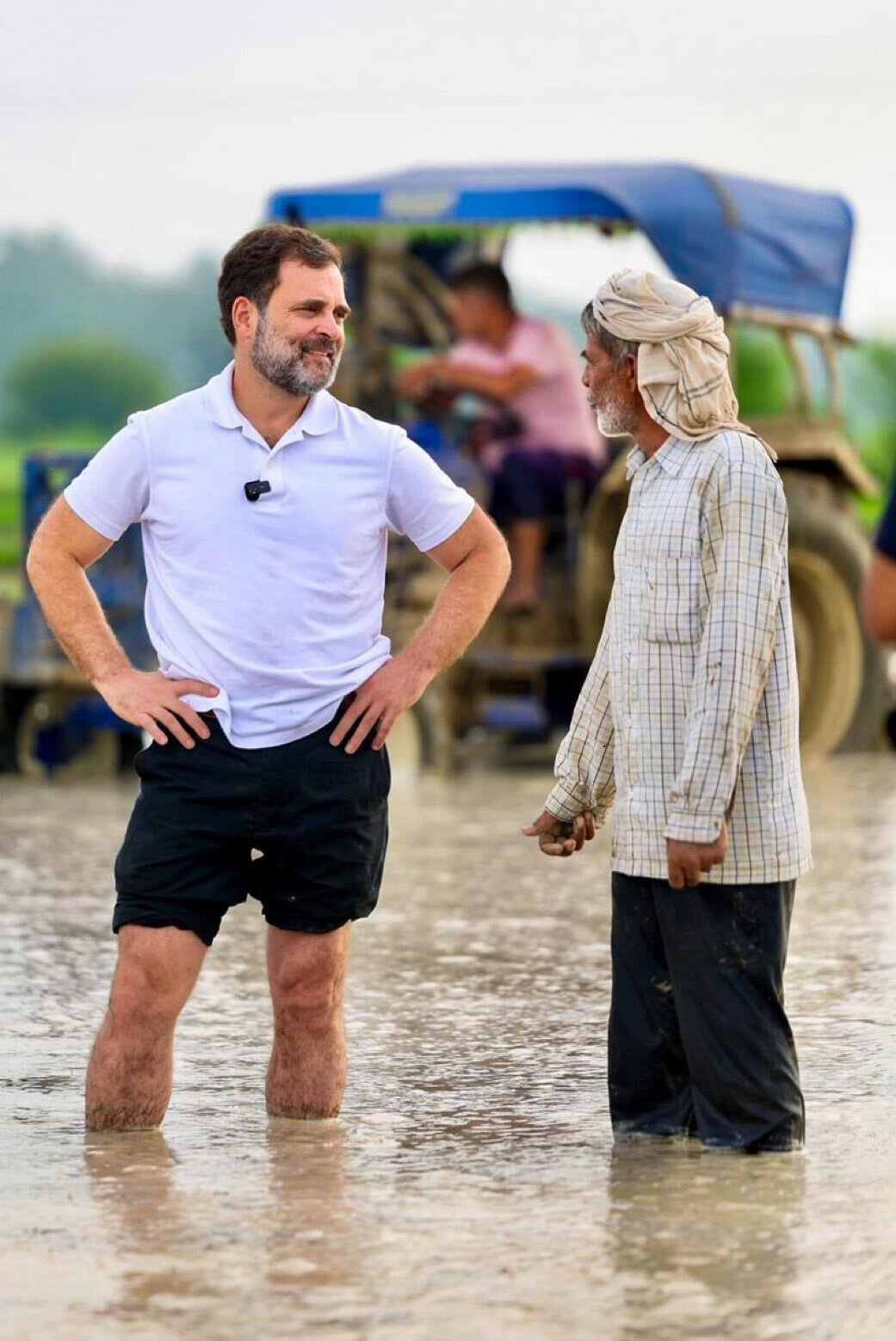 Congress Leader Rahul Gandhi Steps Into Paddy Fields and Helps the Farmers