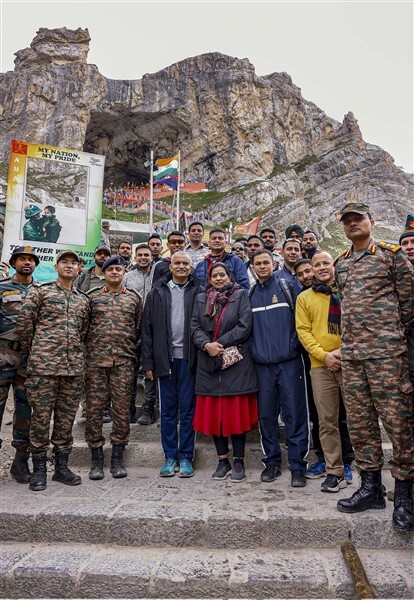 Pilgrims Visit holy cave shrine of Amarnath; See Visuals