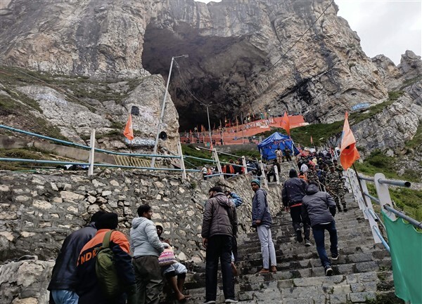 Pilgrims Visit holy cave shrine of Amarnath; See Visuals