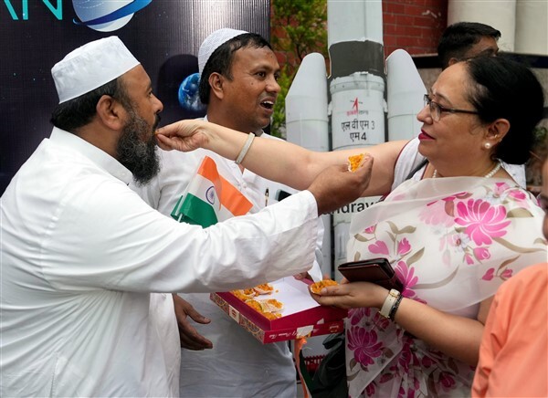 In Pics: India Celebrates soft landing of ISRO’s Chandrayaan-3 on the surface of the Moon