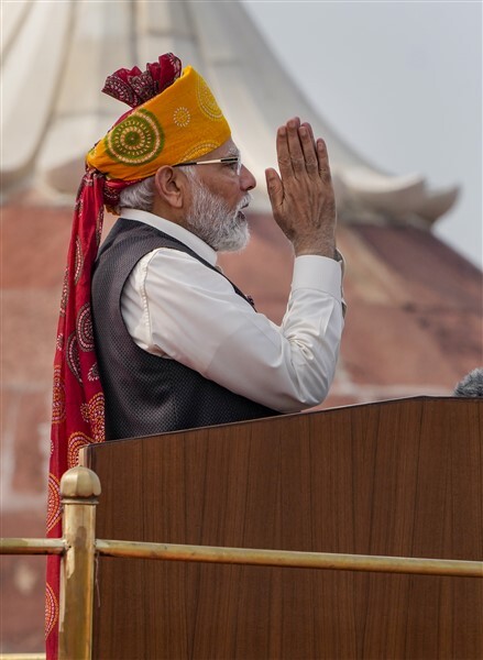 In Pics: Prime Minister Narendra Modi’s Gestures During His Address On The Occasion Of The 77th Independence Day