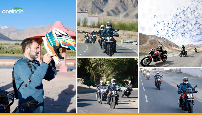 Bike Rode Khali Rode लद्दाख की खूबसूरत वादियों में Rahul Gandhi ने दौड़ाई बाइक, सामने आई ...