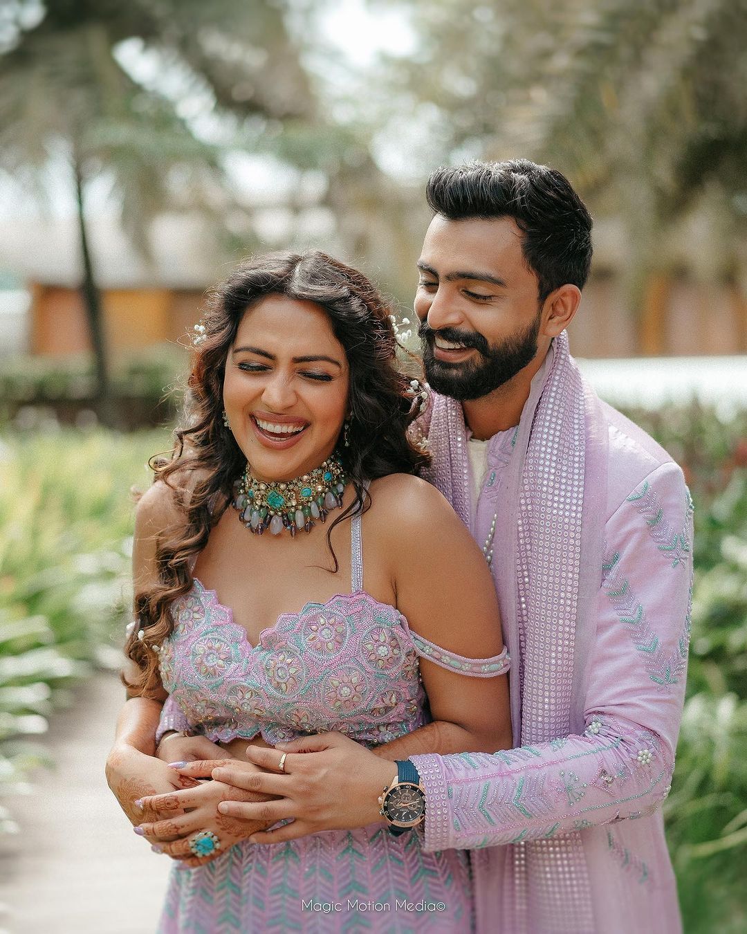in-pics-amala-paul-weds-jagat-desai-stun-in-matching-lavendar-outfits