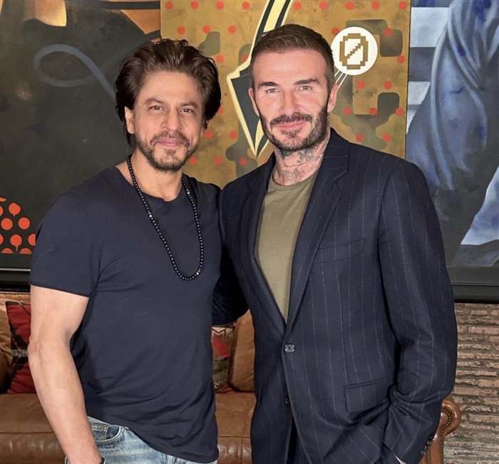 Shah Rukh Khan Hosts Football Icon David Beckham
