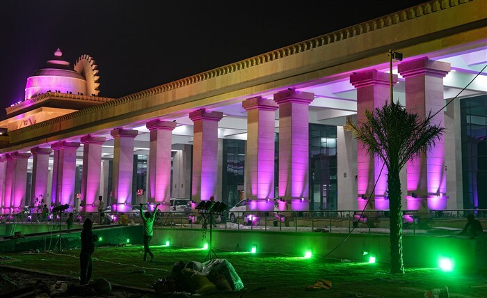 In Pics: Ayodhya Railway Station Illuminated With Colourful Lights