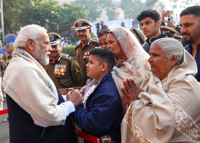 In Pics: PM Modi Pays Tribute to 2001 Parliament Attack Victims, Interacts with Families