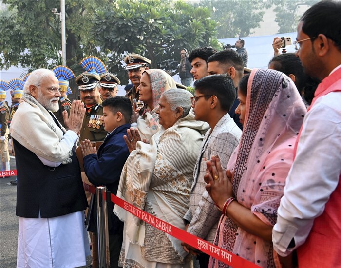 In Pics: PM Modi Pays Tribute to 2001 Parliament Attack Victims, Interacts with Families