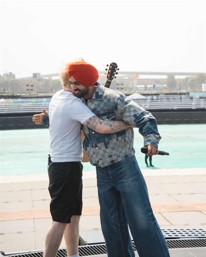 The images depicted Diljit wearing a denim jacket coupled with trousers, complemented by his vibrant