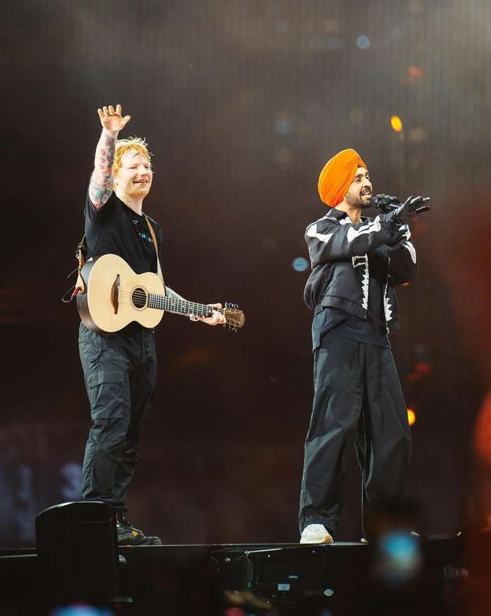 A separate series of photographs captured Diljit and Ed Sheeran performing together, delighting the