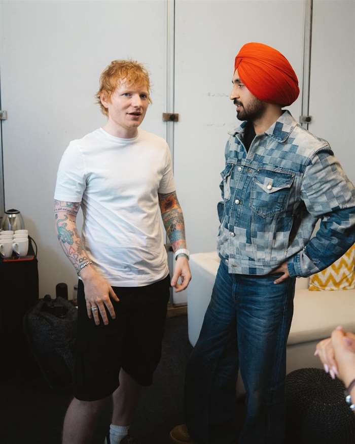 Meanwhile, Ed Sheeran opted for a relaxed attire, sporting a white t-shirt paired with black shorts.