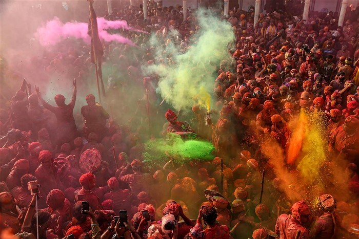 Holi festival celebration in many parts of India