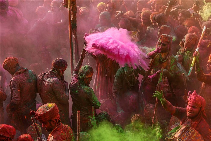 Holi festival celebration in many parts of India