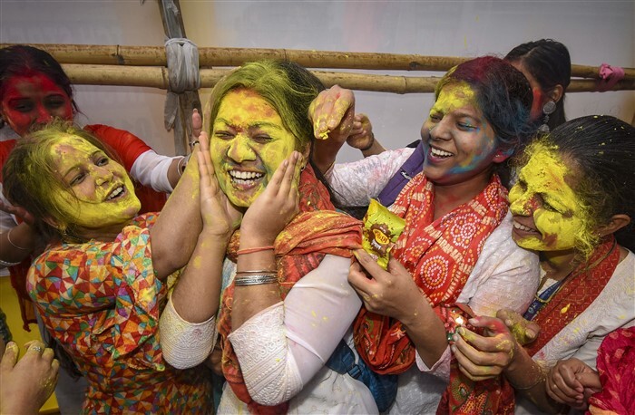 Holi festival celebration in many parts of India