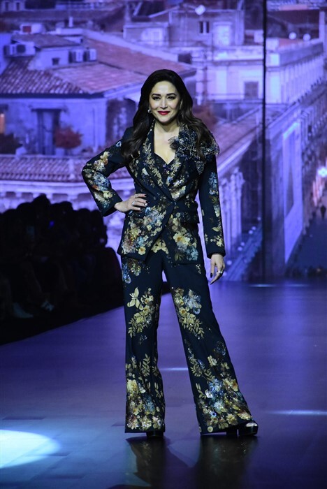 Madhuri Dixit turned several heads in a floral pantsuit