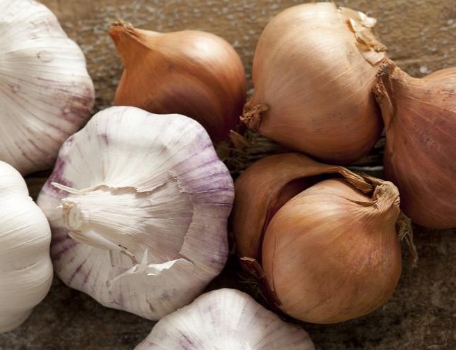 onions and garlic