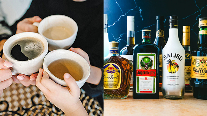 tea, coffee, and alcohol