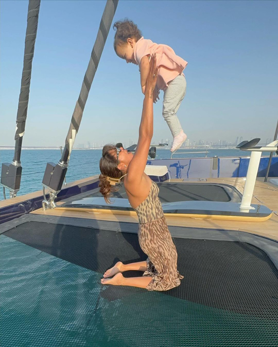 Priyanka was seen having a good time with her daughter Malti Marie.