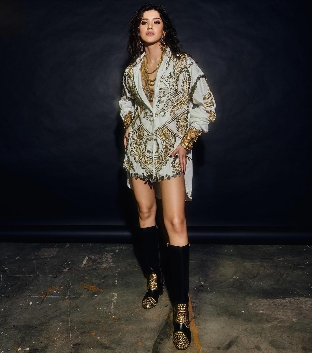 Shanaya Kapoor's sleek black designer shoes