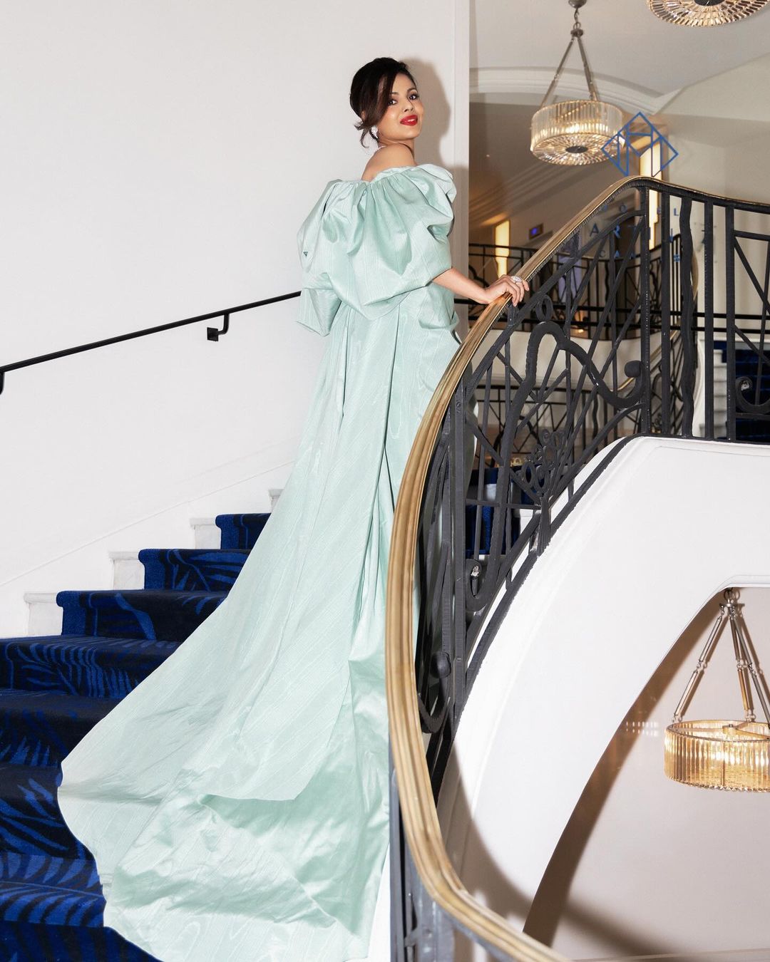 Namita Thapar Stuns in Mint Green Gown with Leg Slit