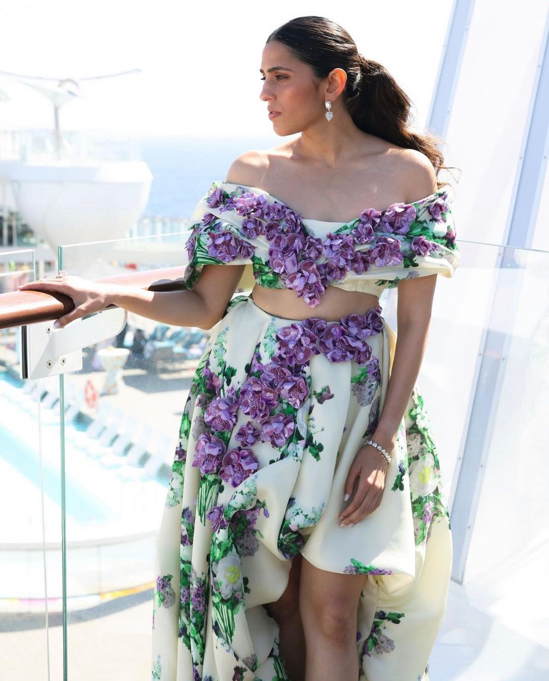 Shloka Mehta stuns in a chic off-shoulder crop top and flowing skirt