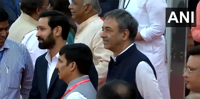 Actor Vikrant Massey and film-maker Rajkumar Hirani attend the oath ceremony