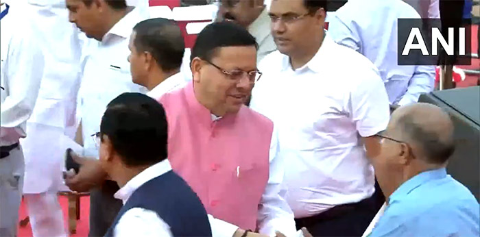 Uttarakhand CM Pushkar Singh Dhami at the oath taking ceremony in Delhi.