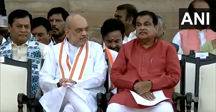 JP MP-elect Amit Shah & BJP MP-elect Nitin Gadkari at the oath taking ceremony.