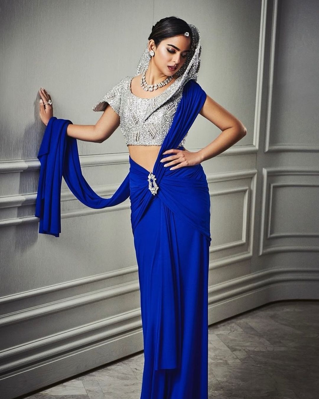 saree is the first 'modern day' design from Schiaparelli by Daniel Roseberry.