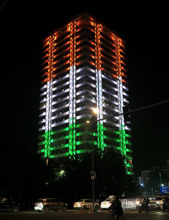Ahead of the Independence day tricolor lighting hoisted all over India