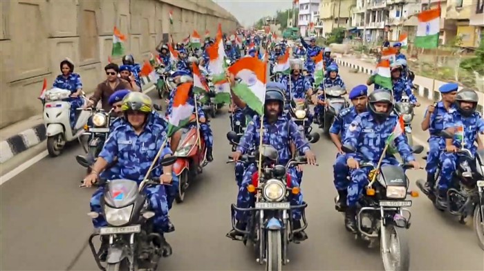 Ahead of the Independence day tricolor lighting hoisted all over India