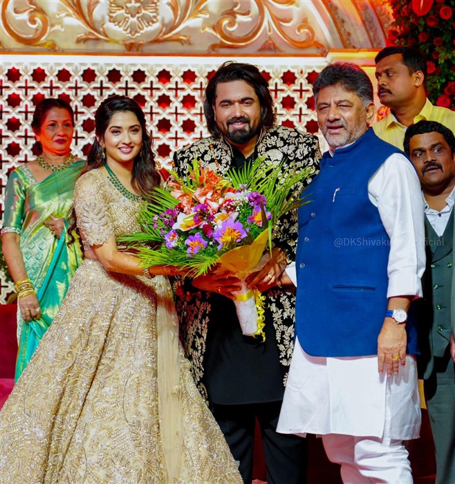 Kannada Film Director Tharun Sudhir And Sonal Monteiro Marriage Reception