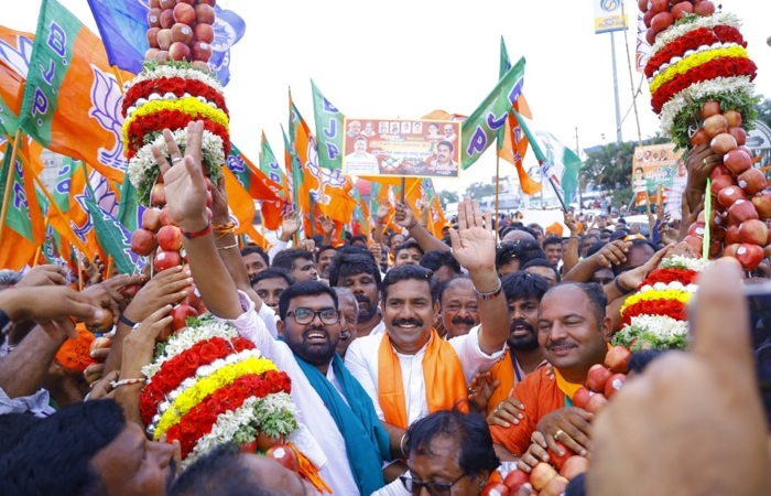 Photos: BJP State President B.Y. Vijayendra Participated In Mysore Chalo Padayatra